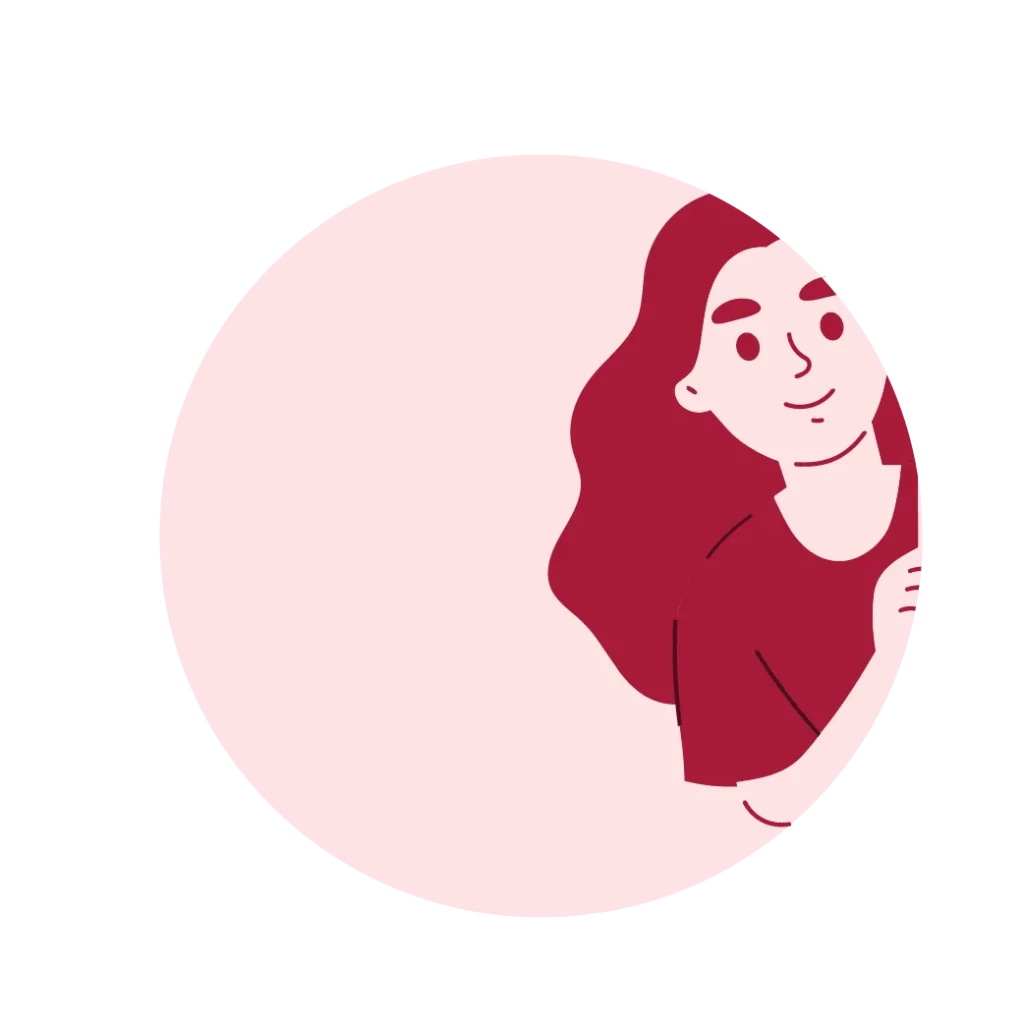 illustration d'une femme qui regarde par un hublot, elle représente un accompagnement solide qui n'est pas intrusif