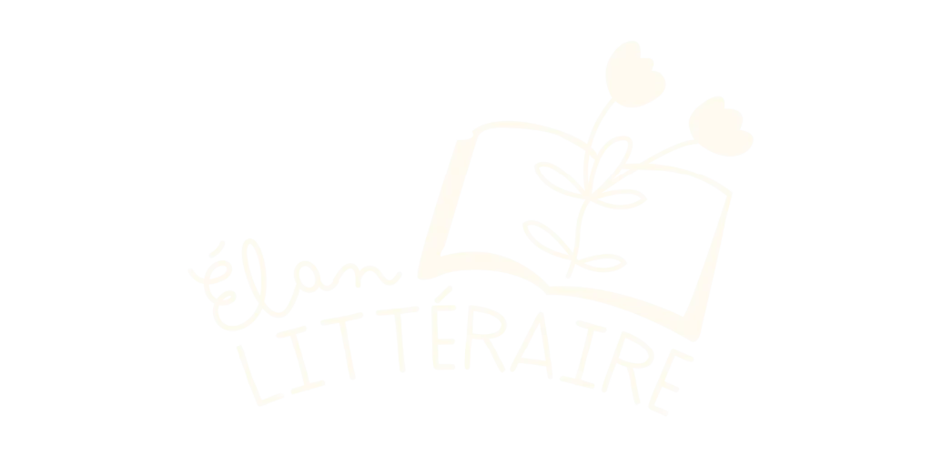 Logo élan littéraire, c'est un livre qui fleuri symbolisant la progression, l'inscription "élan littéraire" est à gauche du pictogramme